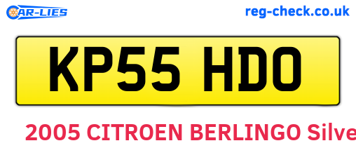 KP55HDO are the vehicle registration plates.
