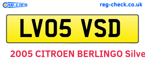 LV05VSD are the vehicle registration plates.
