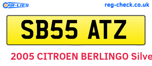 SB55ATZ are the vehicle registration plates.