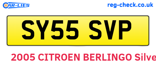 SY55SVP are the vehicle registration plates.