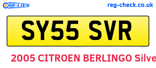 SY55SVR are the vehicle registration plates.