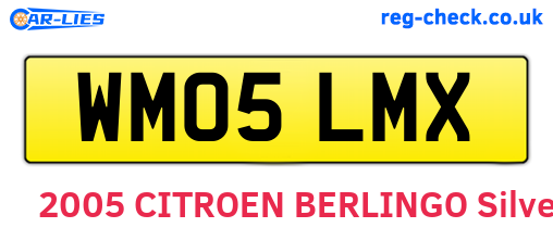 WM05LMX are the vehicle registration plates.