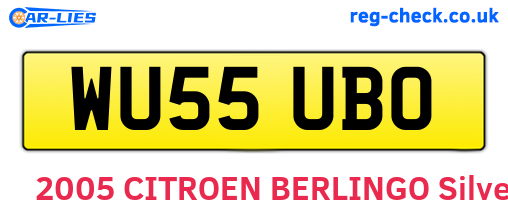 WU55UBO are the vehicle registration plates.