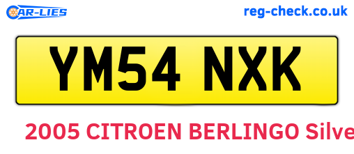 YM54NXK are the vehicle registration plates.