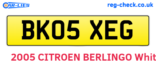 BK05XEG are the vehicle registration plates.