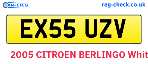 EX55UZV are the vehicle registration plates.