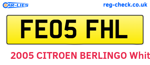 FE05FHL are the vehicle registration plates.