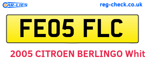 FE05FLC are the vehicle registration plates.