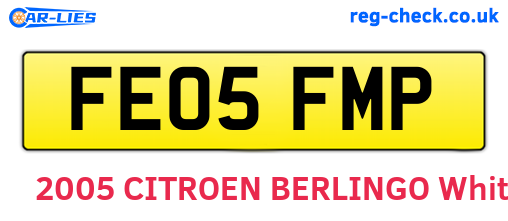 FE05FMP are the vehicle registration plates.