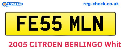 FE55MLN are the vehicle registration plates.