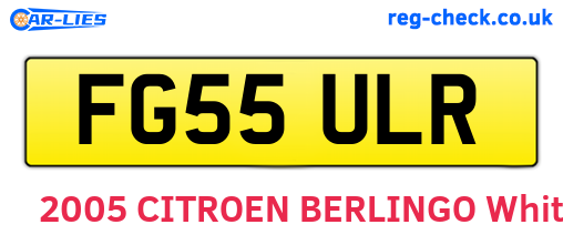 FG55ULR are the vehicle registration plates.