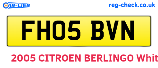 FH05BVN are the vehicle registration plates.
