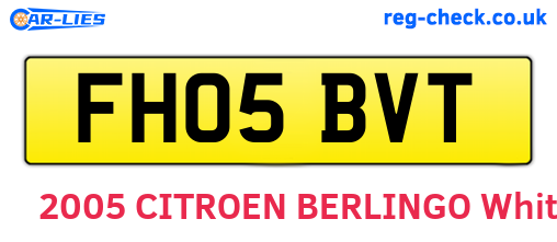 FH05BVT are the vehicle registration plates.