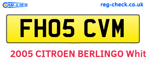 FH05CVM are the vehicle registration plates.