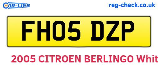 FH05DZP are the vehicle registration plates.