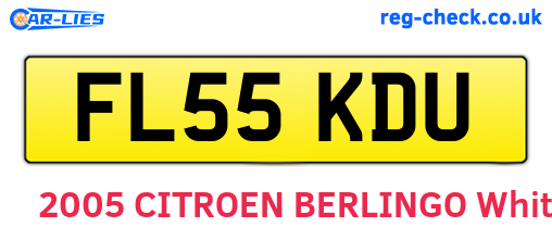 FL55KDU are the vehicle registration plates.