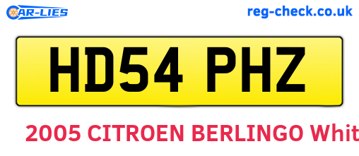 HD54PHZ are the vehicle registration plates.