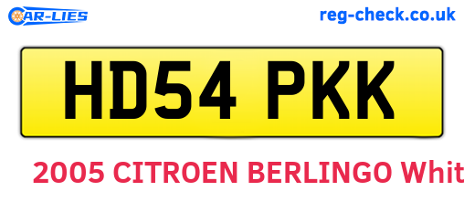 HD54PKK are the vehicle registration plates.
