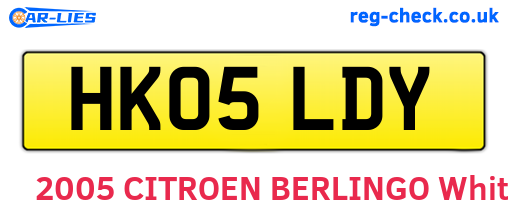 HK05LDY are the vehicle registration plates.