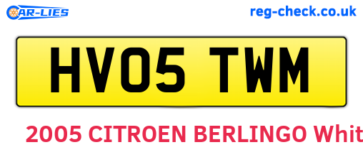 HV05TWM are the vehicle registration plates.