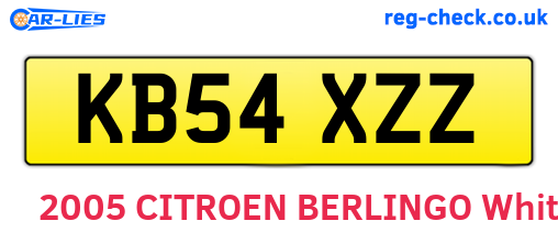 KB54XZZ are the vehicle registration plates.