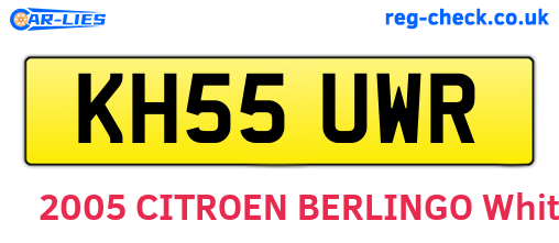 KH55UWR are the vehicle registration plates.