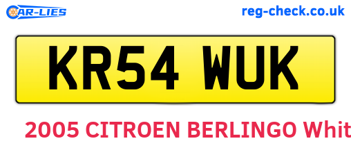 KR54WUK are the vehicle registration plates.