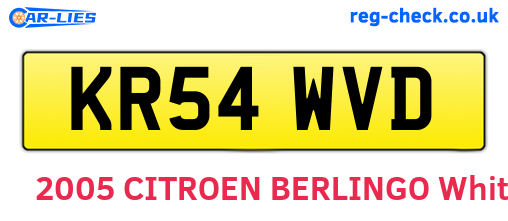 KR54WVD are the vehicle registration plates.