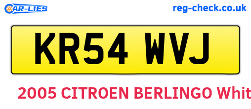 KR54WVJ are the vehicle registration plates.