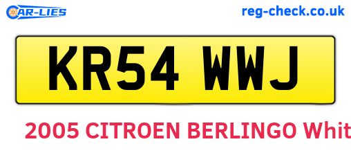 KR54WWJ are the vehicle registration plates.