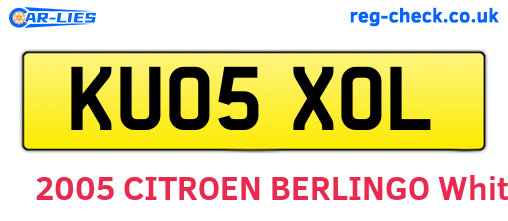 KU05XOL are the vehicle registration plates.