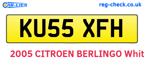 KU55XFH are the vehicle registration plates.