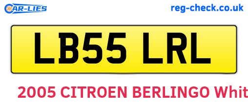 LB55LRL are the vehicle registration plates.