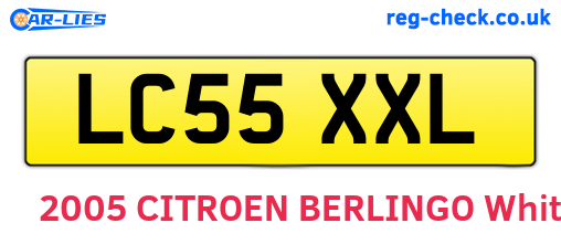 LC55XXL are the vehicle registration plates.