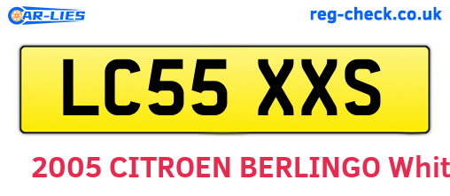 LC55XXS are the vehicle registration plates.