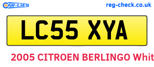 LC55XYA are the vehicle registration plates.