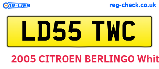 LD55TWC are the vehicle registration plates.