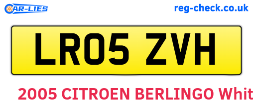 LR05ZVH are the vehicle registration plates.