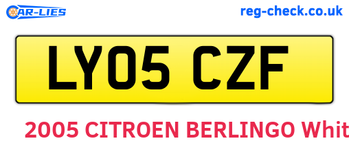 LY05CZF are the vehicle registration plates.
