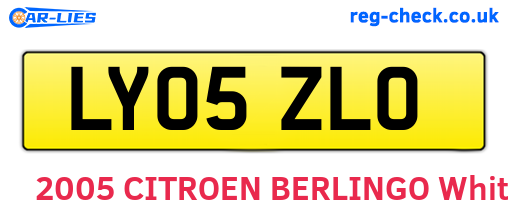 LY05ZLO are the vehicle registration plates.