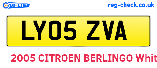 LY05ZVA are the vehicle registration plates.
