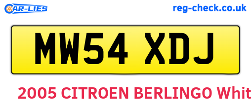 MW54XDJ are the vehicle registration plates.