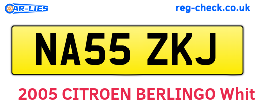 NA55ZKJ are the vehicle registration plates.