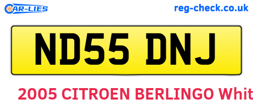 ND55DNJ are the vehicle registration plates.