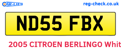ND55FBX are the vehicle registration plates.