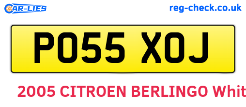 PO55XOJ are the vehicle registration plates.