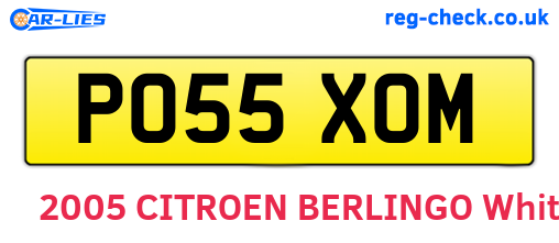 PO55XOM are the vehicle registration plates.