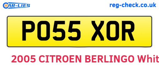 PO55XOR are the vehicle registration plates.