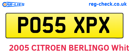 PO55XPX are the vehicle registration plates.