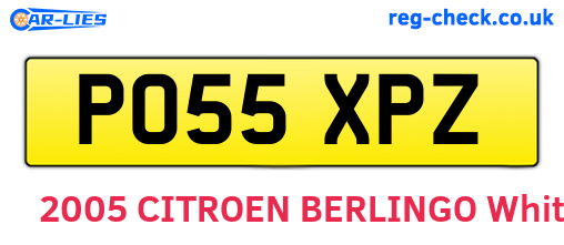 PO55XPZ are the vehicle registration plates.